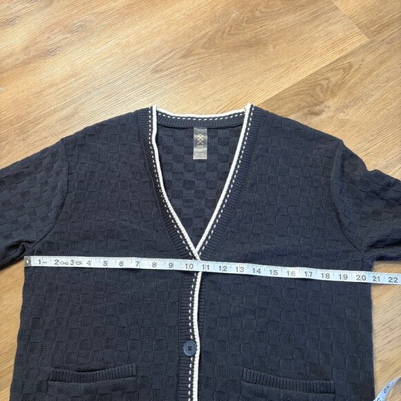 Rhone women's Birdie Oversized Cardigan sweater size S small navy blue white - Picture 11 of 11